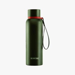 BOROSIL Trek Green & Black Ss Bottle - 700 Ml
