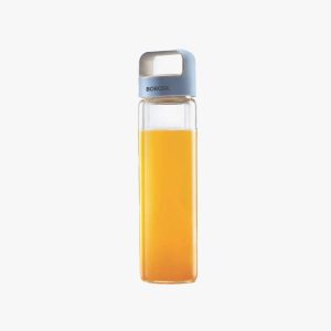 BOROSIL Neo Glass Bottle With Blue Lid - 550 Ml