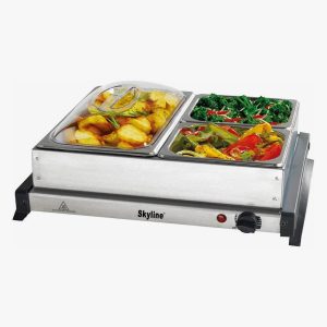 SKYLINE Buffet Server 3 Steel Pot (3*1.5ltr + 1.2.5 Ltr )