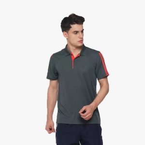 ADIDAS Collared T-Shirt Dry Fit Grey 100% Polyster
