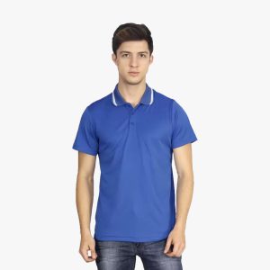 ADIDAS T-Shirt, Royal Blue, Collared, Pc 60:40